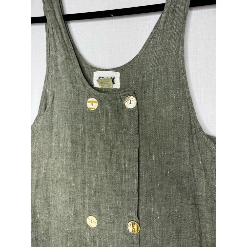 Flax By Angelheart Women Linen Midi Overall Jumper Dress Sleeveless S Lagenlook - Picture 5 of 9